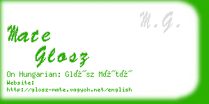 mate glosz business card